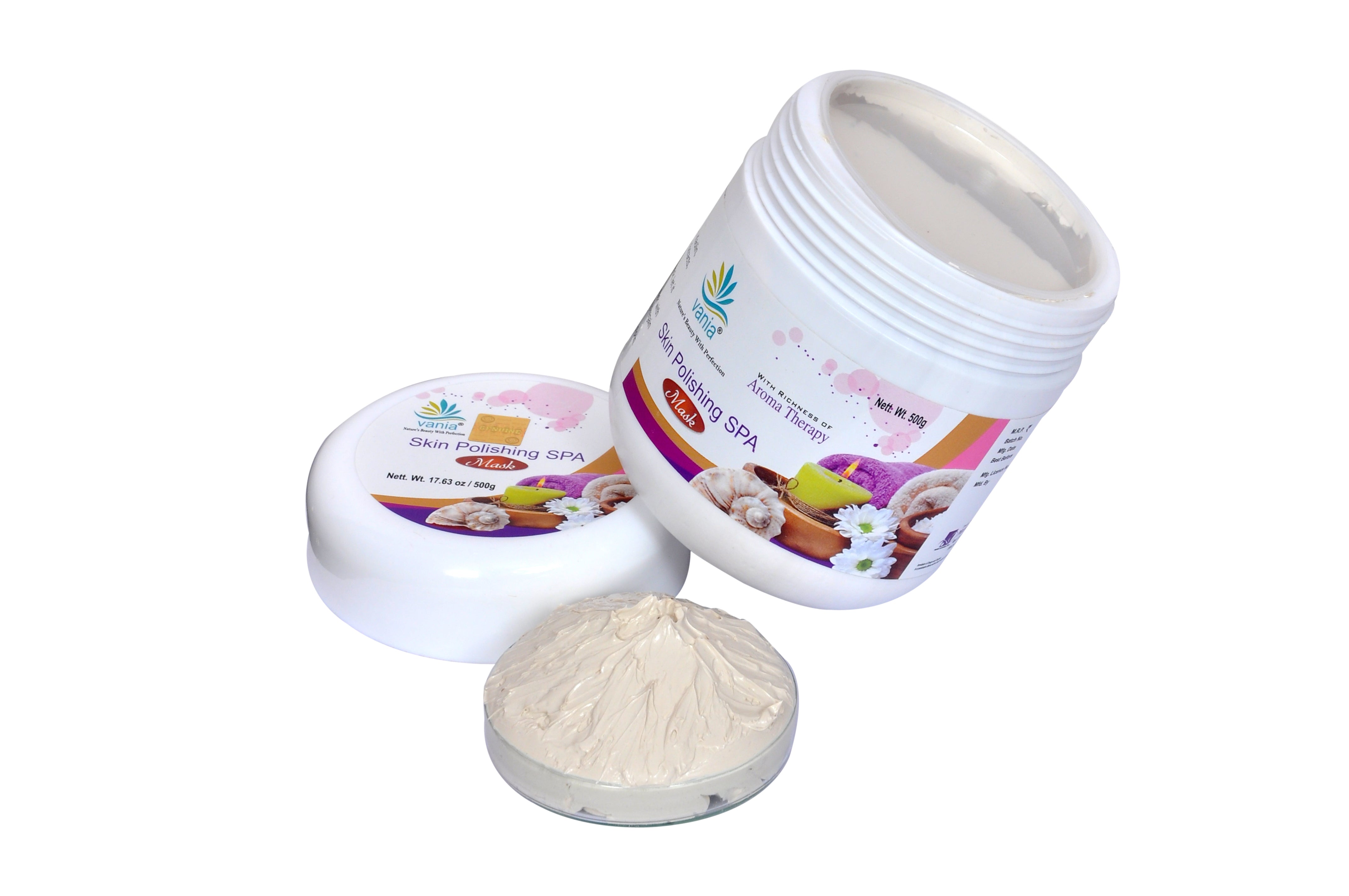 Vania Skin Polishing Spa Mask 500 gm | Economical Pack | Aromatherapy-Based | Skin Softness | Scar Removal | Anti-Tanning | Rich Glow | Facial Mask | Shining Skin | Beauty parlour & Individual | Honey & Shea Butter | Soothing fragran